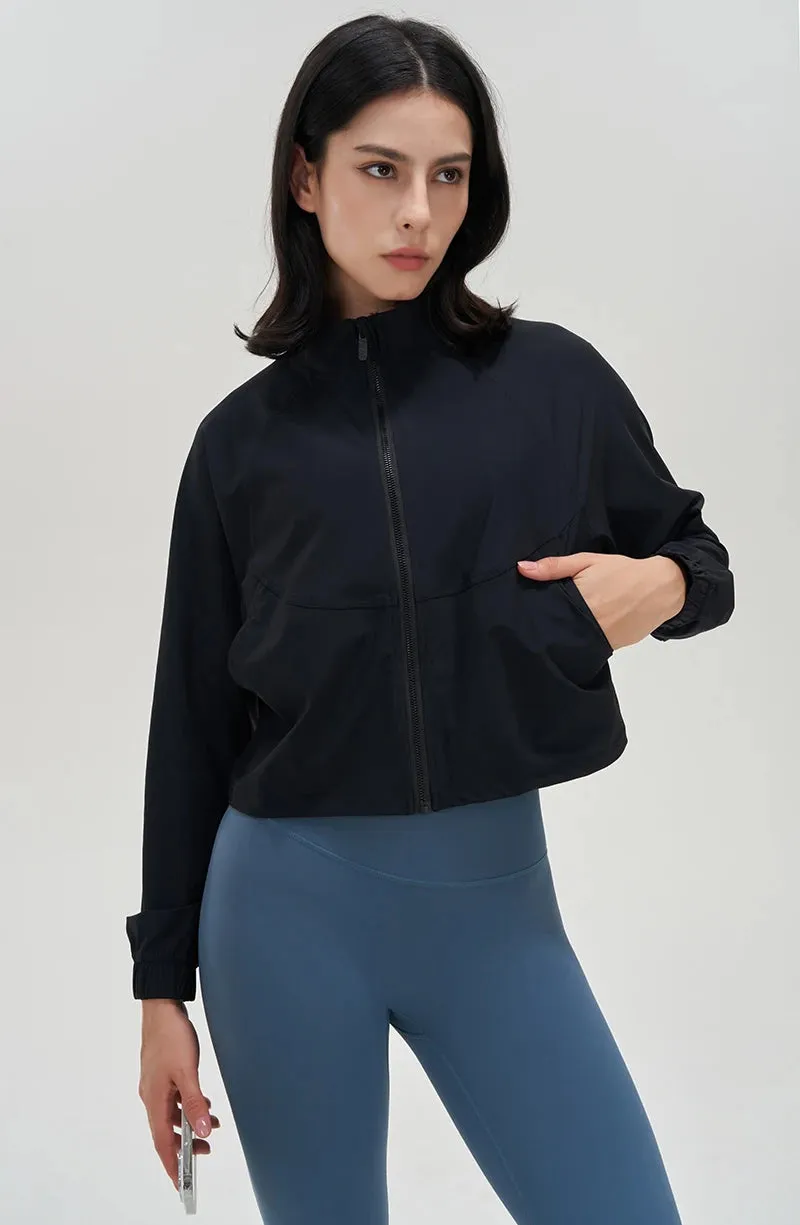 Liana Lightweight Cropped Full Zip Windbreaker Jacket