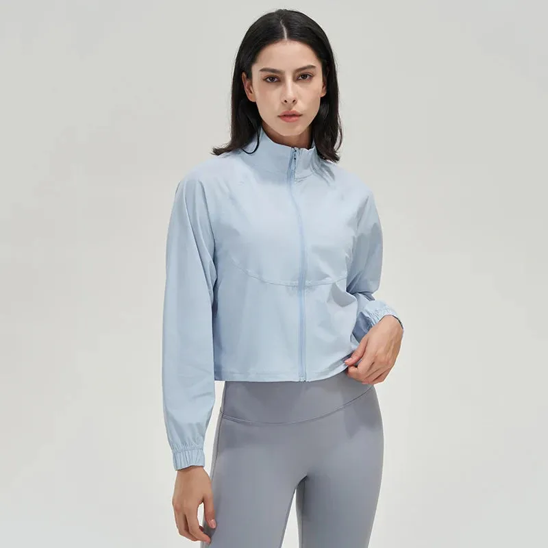 Liana Lightweight Cropped Full Zip Windbreaker Jacket