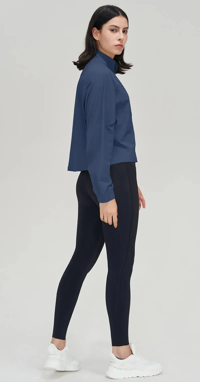 Liana Lightweight Cropped Full Zip Windbreaker Jacket