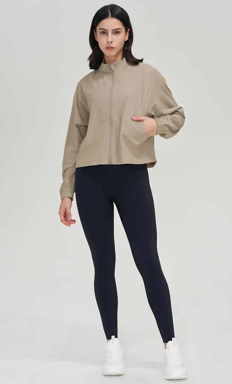 Liana Lightweight Cropped Full Zip Windbreaker Jacket