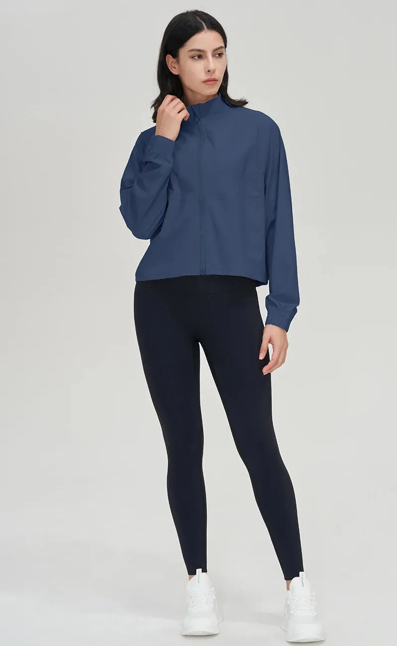 Liana Lightweight Cropped Full Zip Windbreaker Jacket