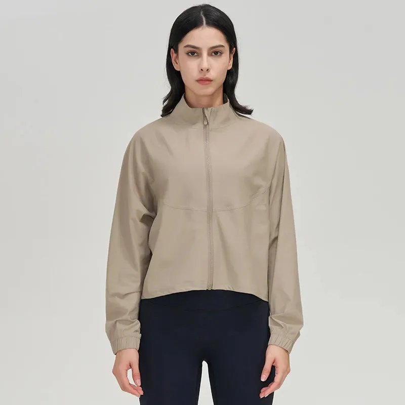 Liana Lightweight Cropped Full Zip Windbreaker Jacket