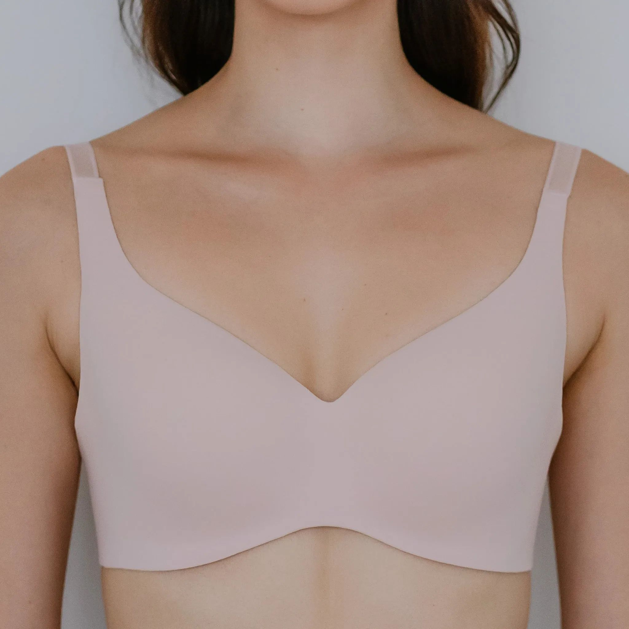 Lift-and-Shape! Full Coverage Lifting Wireless Bra in Matte Pearl Blush (Size M Only)
