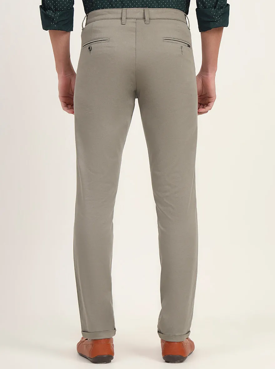Light Green Solid Slim Fit Casual Trouser | Greenfibre