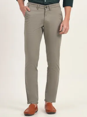 Light Green Solid Slim Fit Casual Trouser | Greenfibre