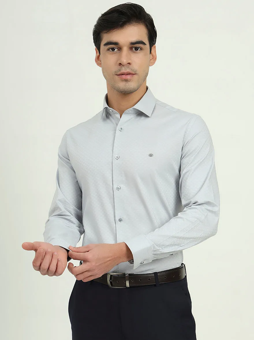 Light Grey Solid Slim Fit Party Wear Shirt | Greenfibre