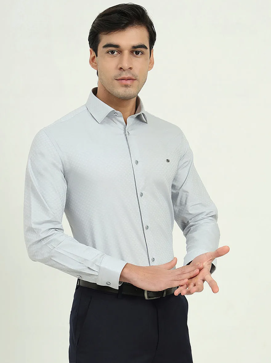 Light Grey Solid Slim Fit Party Wear Shirt | Greenfibre