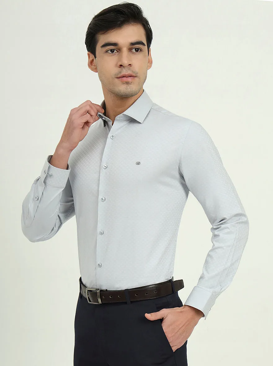 Light Grey Solid Slim Fit Party Wear Shirt | Greenfibre