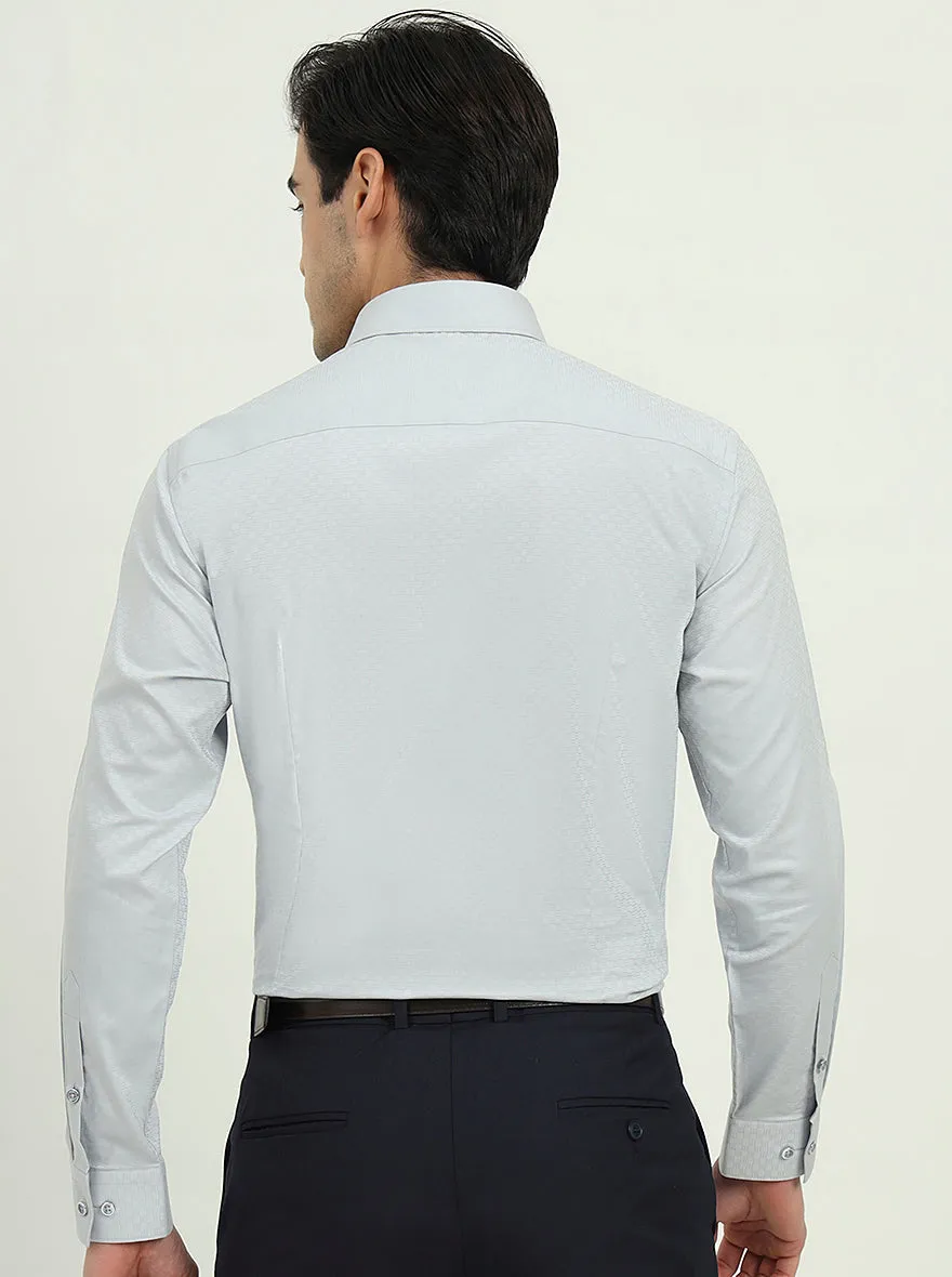 Light Grey Solid Slim Fit Party Wear Shirt | Greenfibre