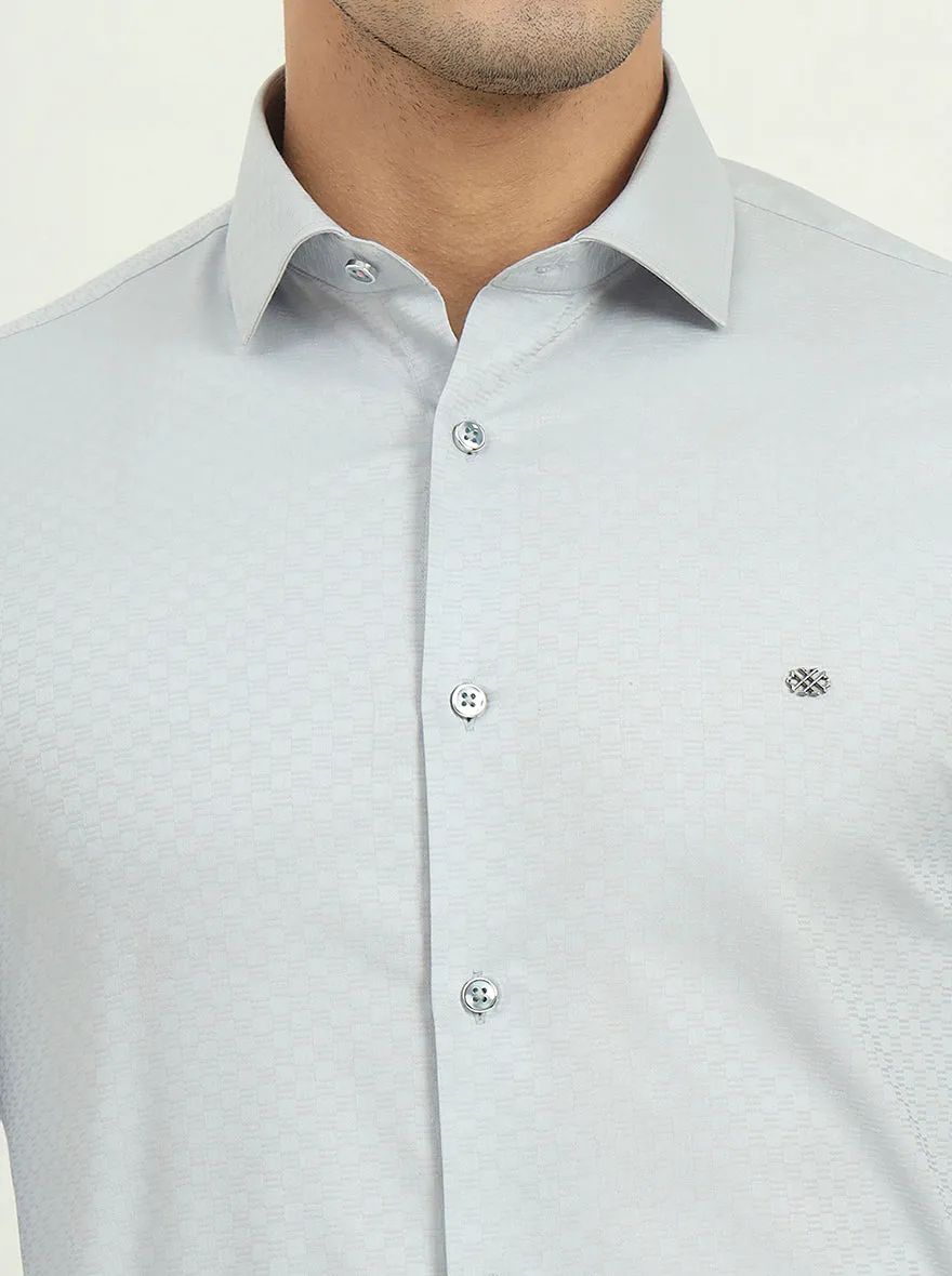 Light Grey Solid Slim Fit Party Wear Shirt | Greenfibre
