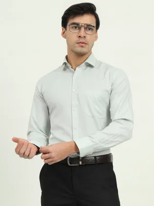 Light Pista Green Solid Slim Fit Formal Shirt | Greenfibre