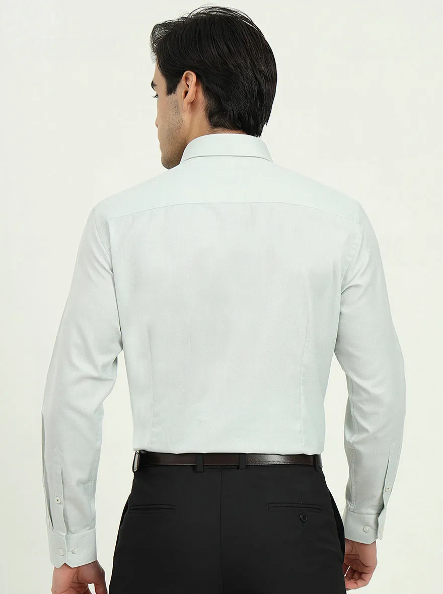 Light Pista Green Solid Slim Fit Formal Shirt | Greenfibre