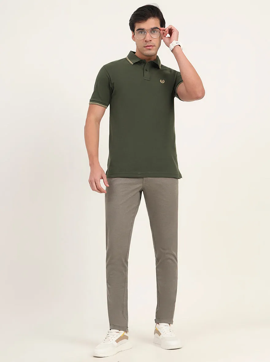Light Pista Solid Slim Fit Casual Trouser | Greenfibre