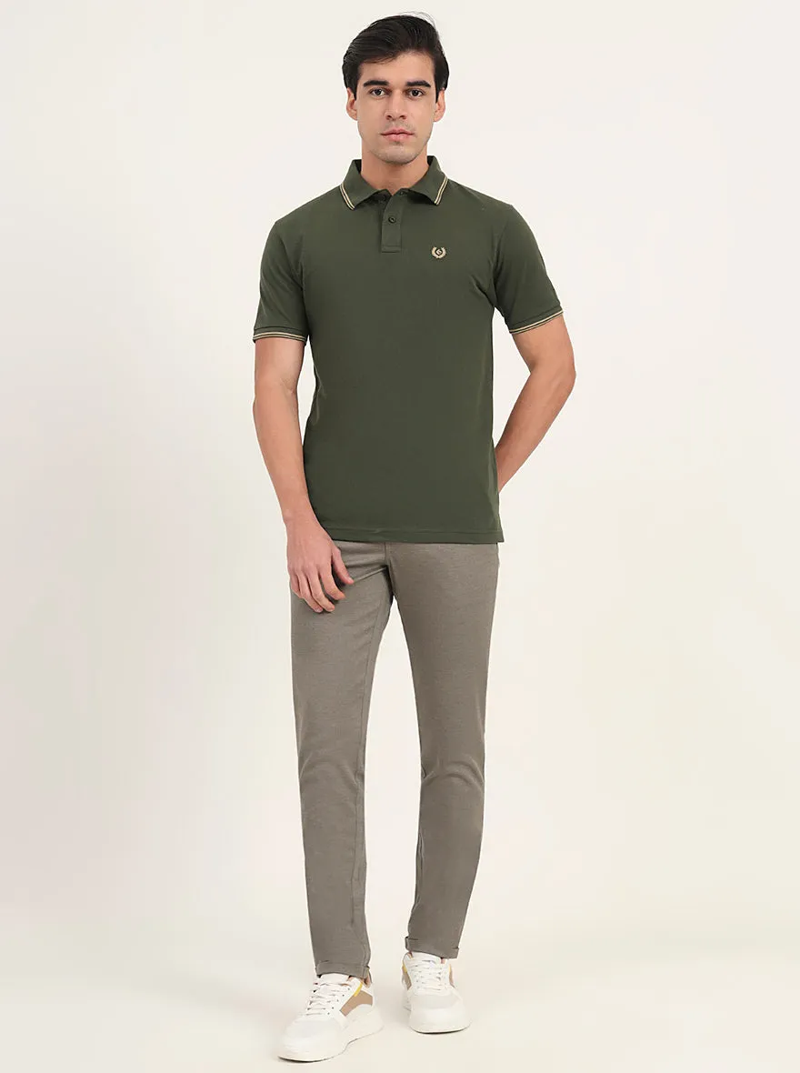 Light Pista Solid Slim Fit Casual Trouser | Greenfibre