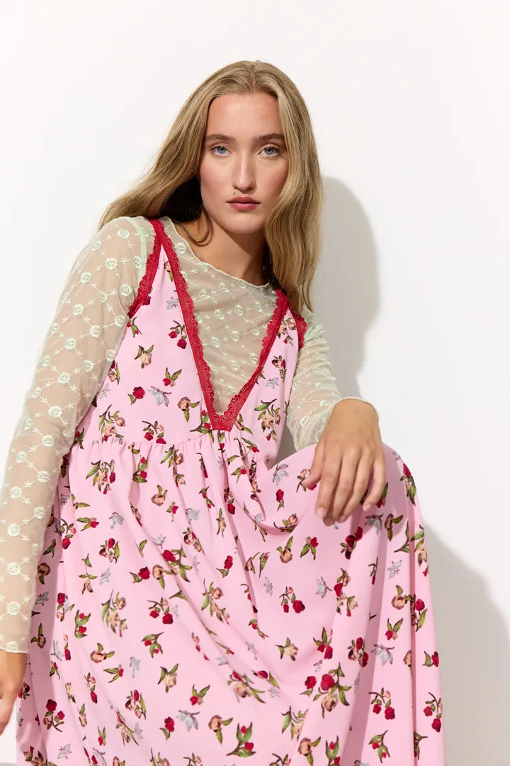 Lisa Oversized Dress - Red Lace