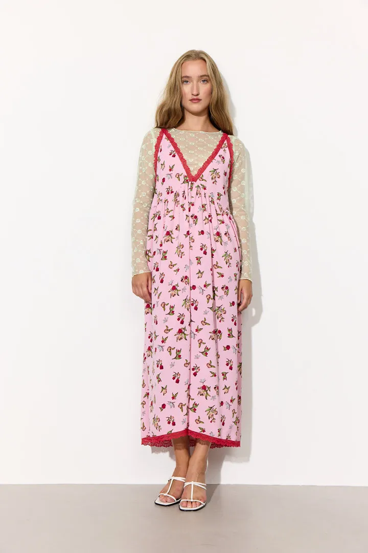Lisa Oversized Dress - Red Lace