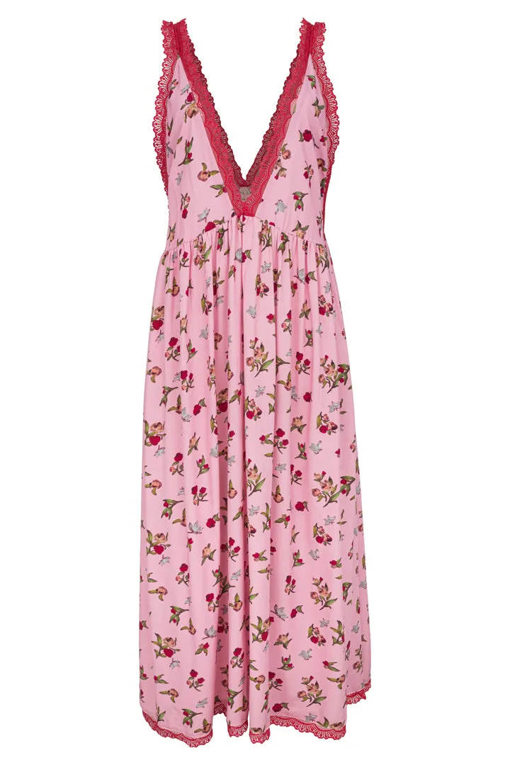 Lisa Oversized Dress - Red Lace
