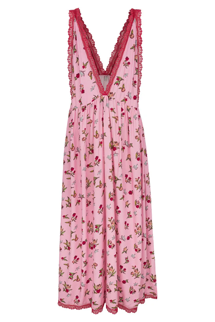 Lisa Oversized Dress - Red Lace