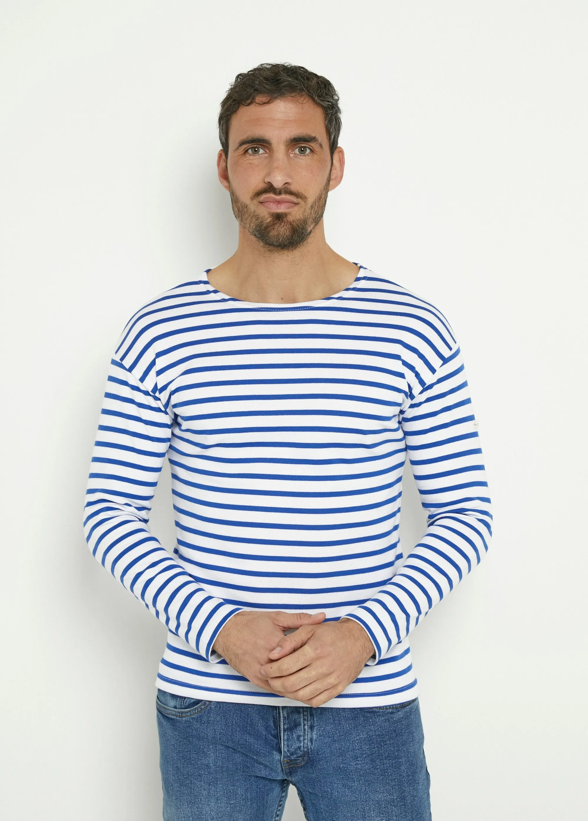 Long-sleeved striped sailor T-shirt