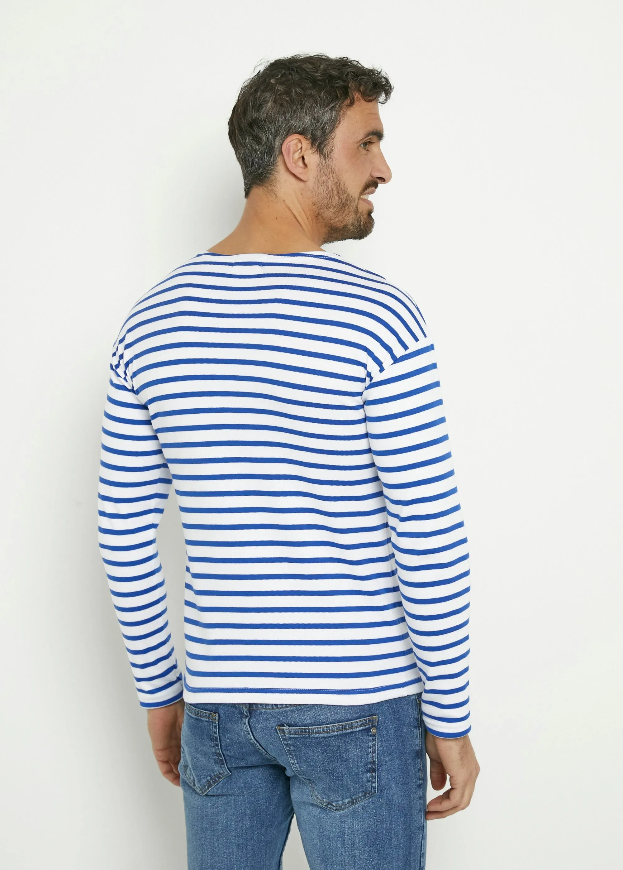 Long-sleeved striped sailor T-shirt