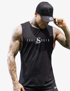 Longline Muscle Tank top - Black