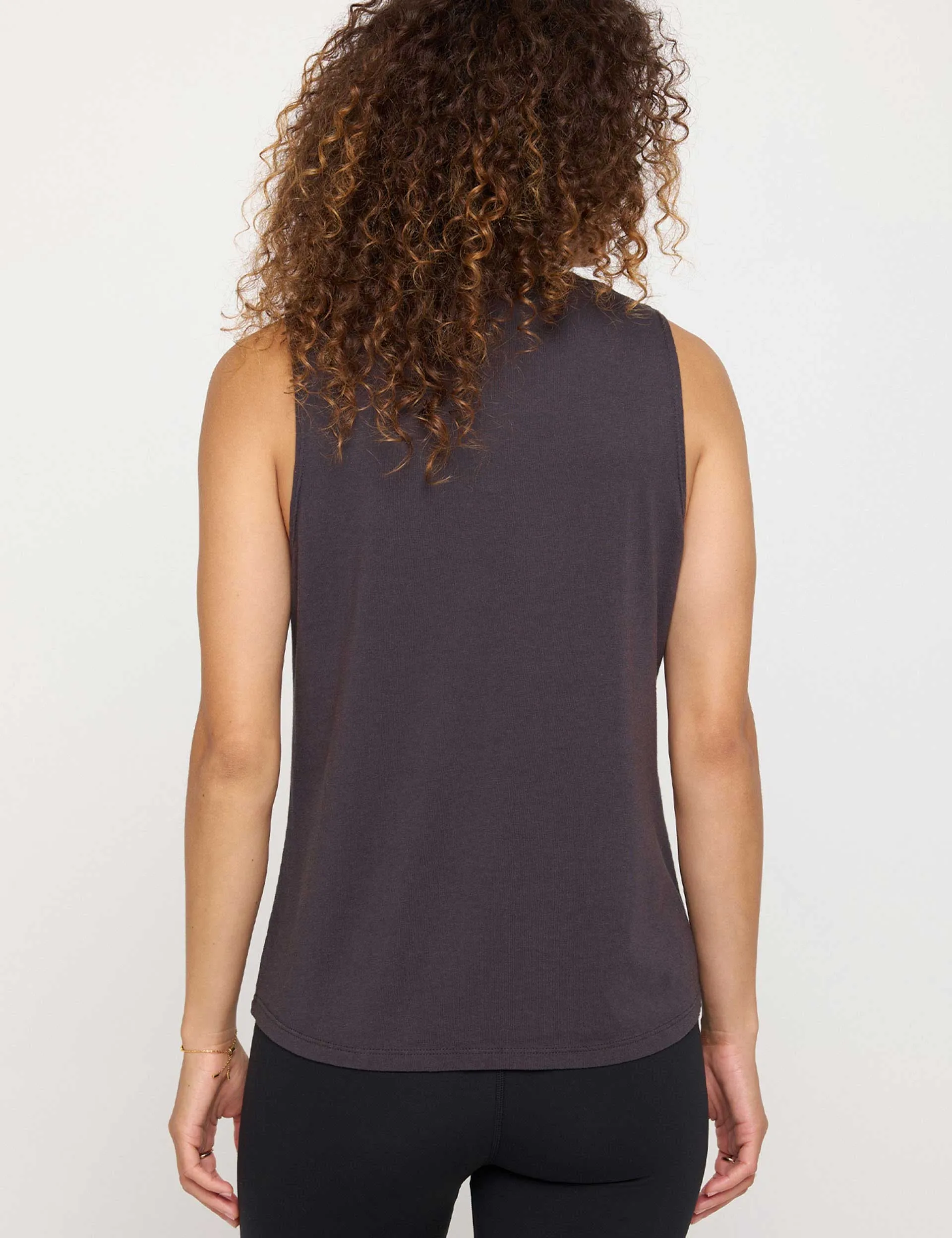 Love Script Jade Muscle Tank - Vintage Black