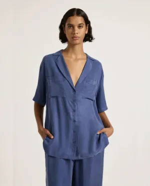 Lucia Cupro Shirt Indigo