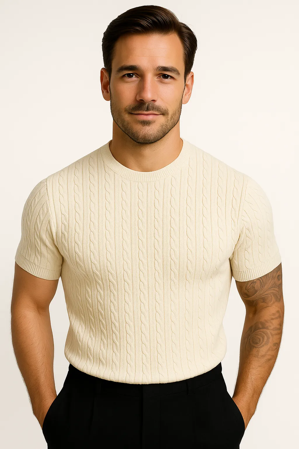 LumiNovi | The Beige Knit Shirt