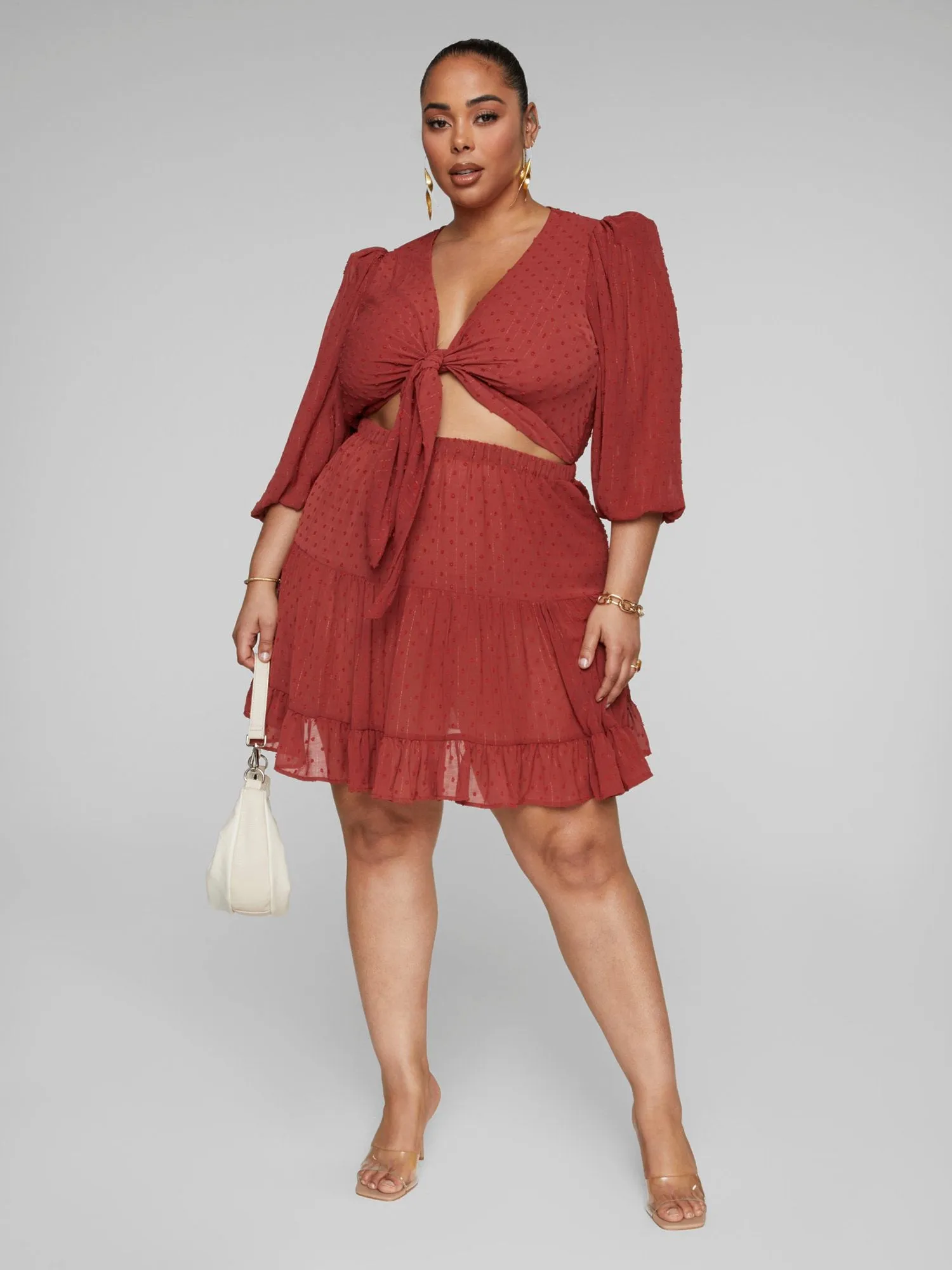 Mackenzie Tie Front Flare Dress