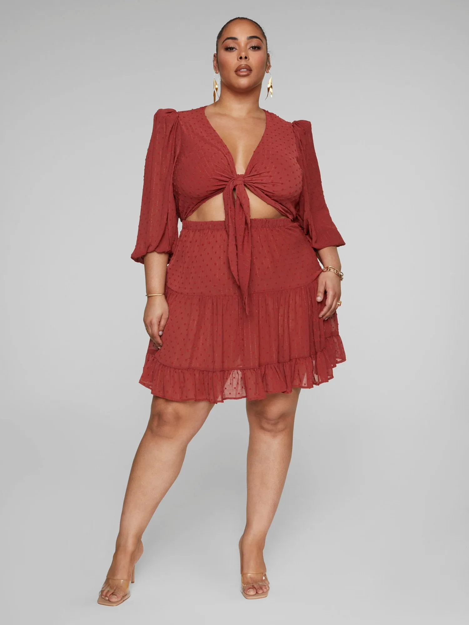 Mackenzie Tie Front Flare Dress