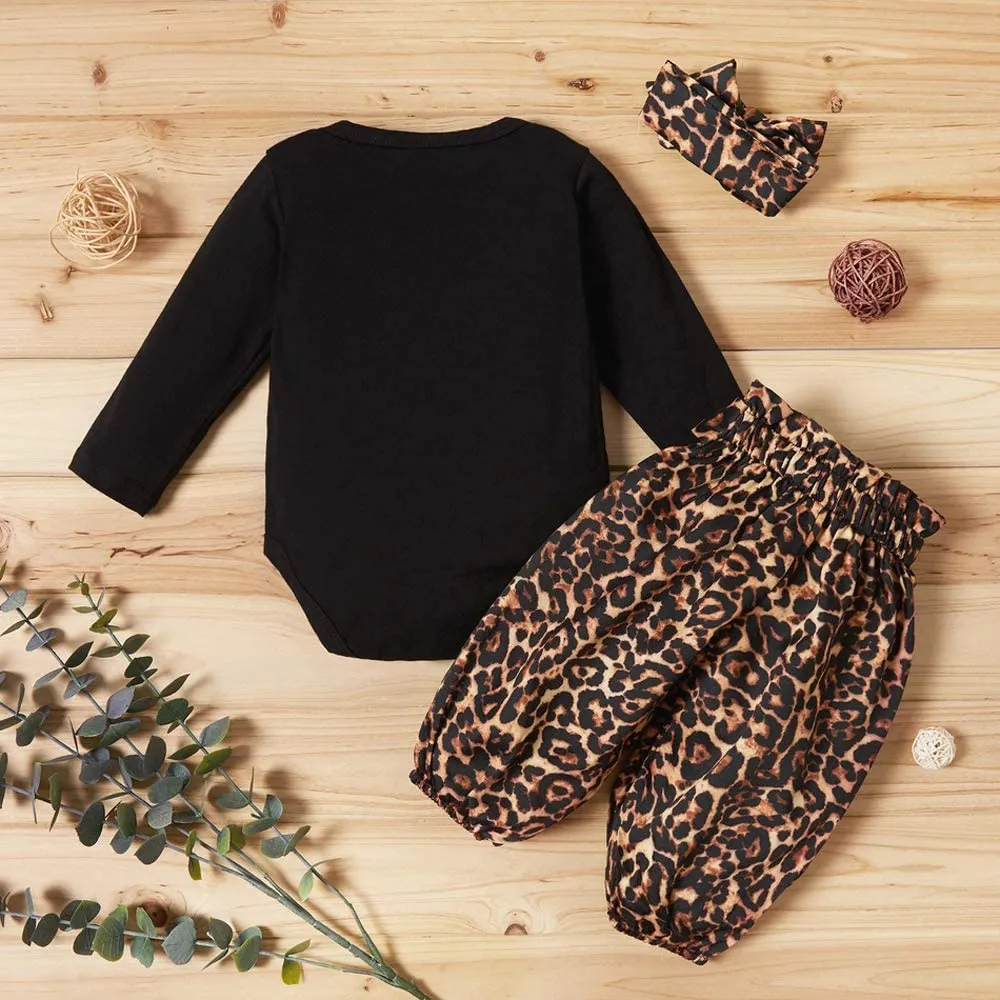 Mama's Bestie Black Leopard Set