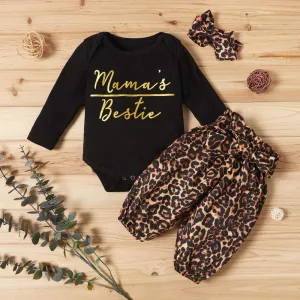 Mama's Bestie Black Leopard Set