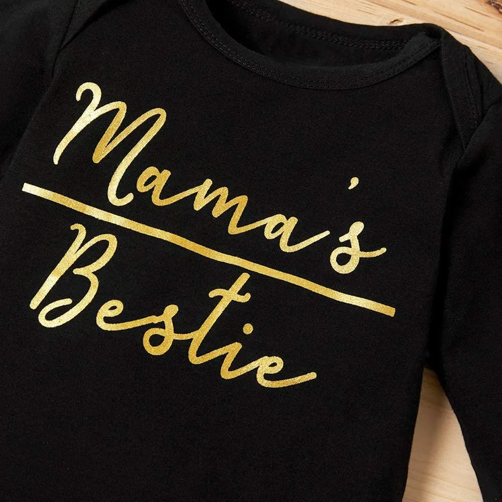 Mama's Bestie Black Leopard Set