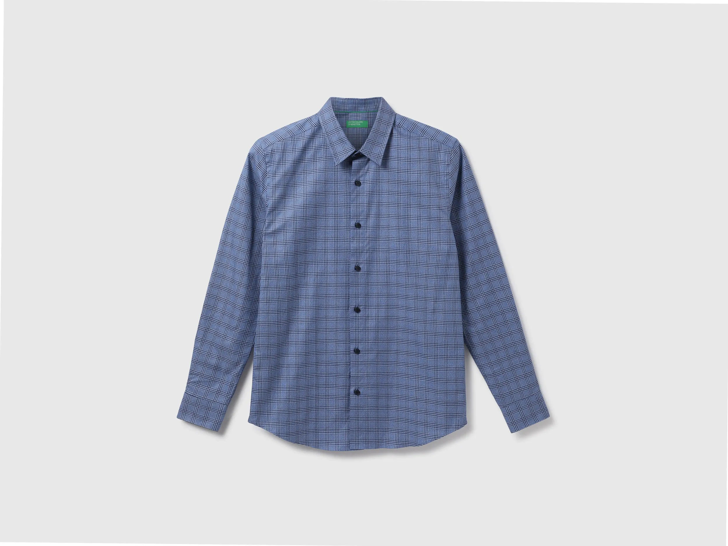 Men Check Spread Collar Shirt