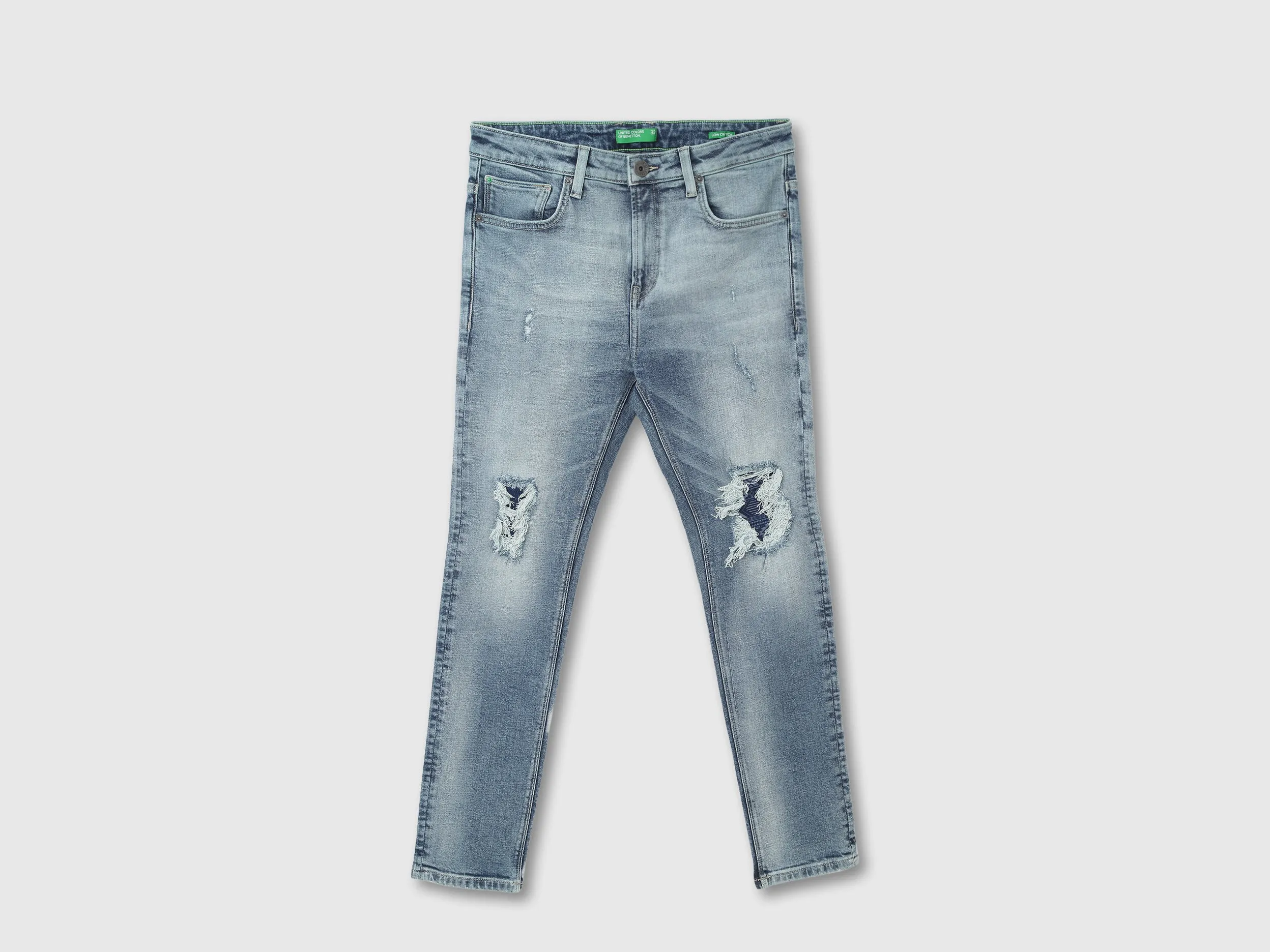 Mens Low Crotch Solid Jeans