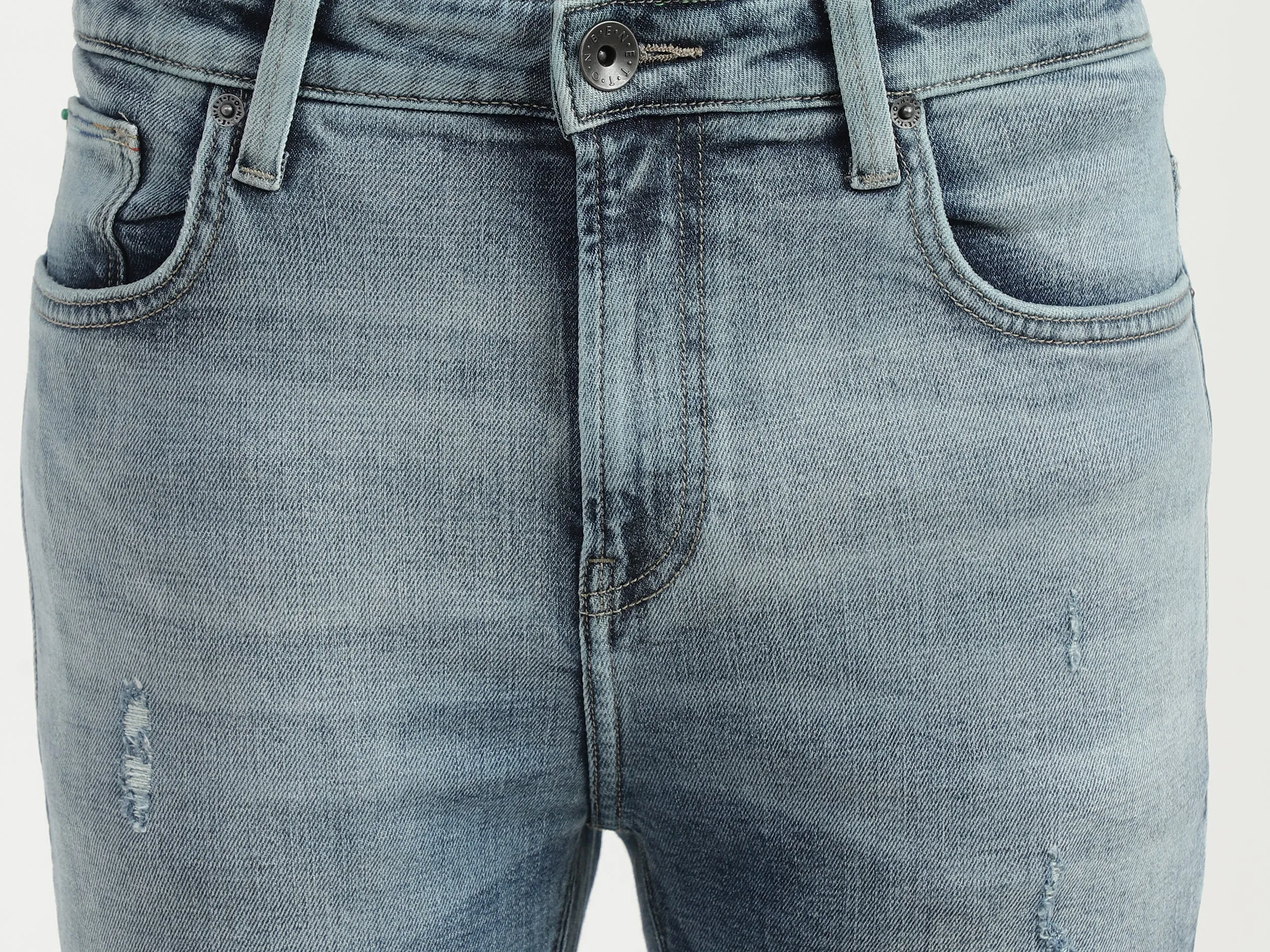 Mens Low Crotch Solid Jeans