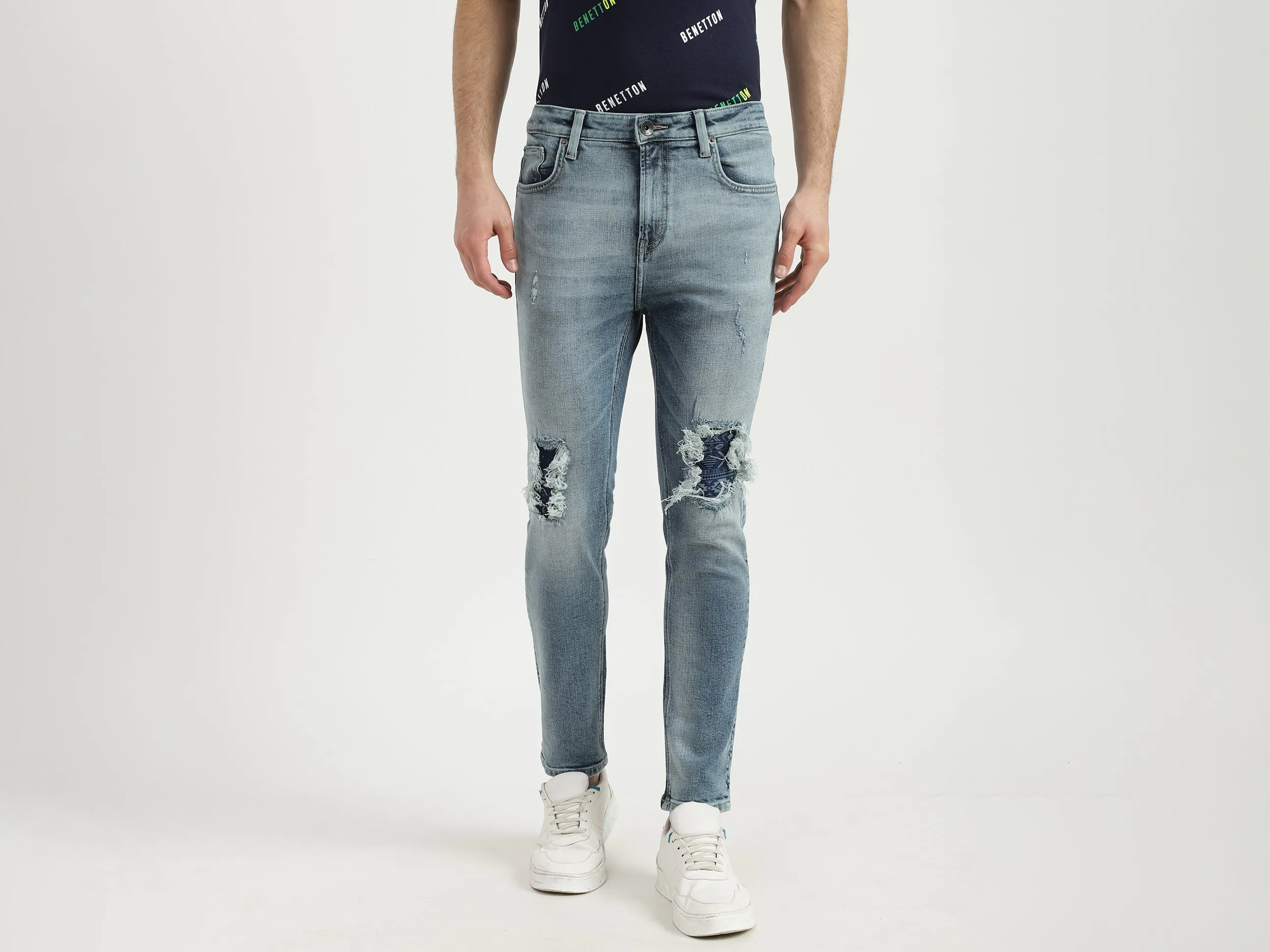 Mens Low Crotch Solid Jeans