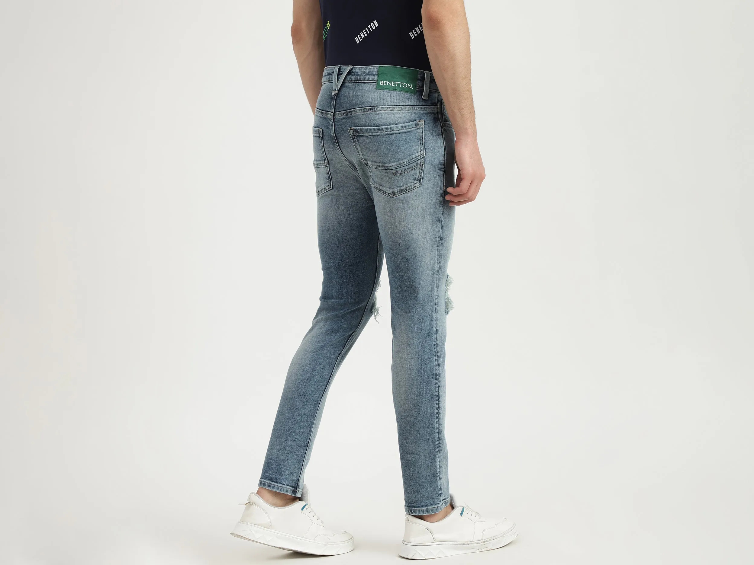 Mens Low Crotch Solid Jeans