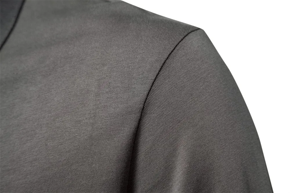 Men’s Modern Zip Polo Shirt with Long Sleeves