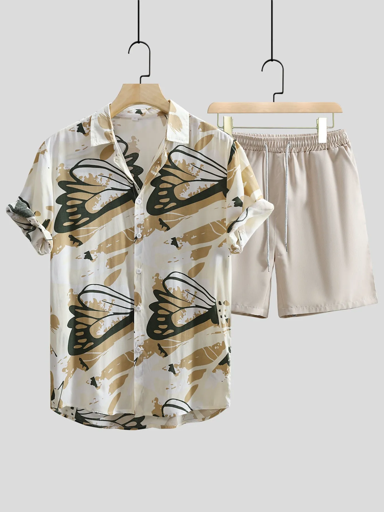 Men's Printed Casual Style Short Sleeve Shirt Outfit