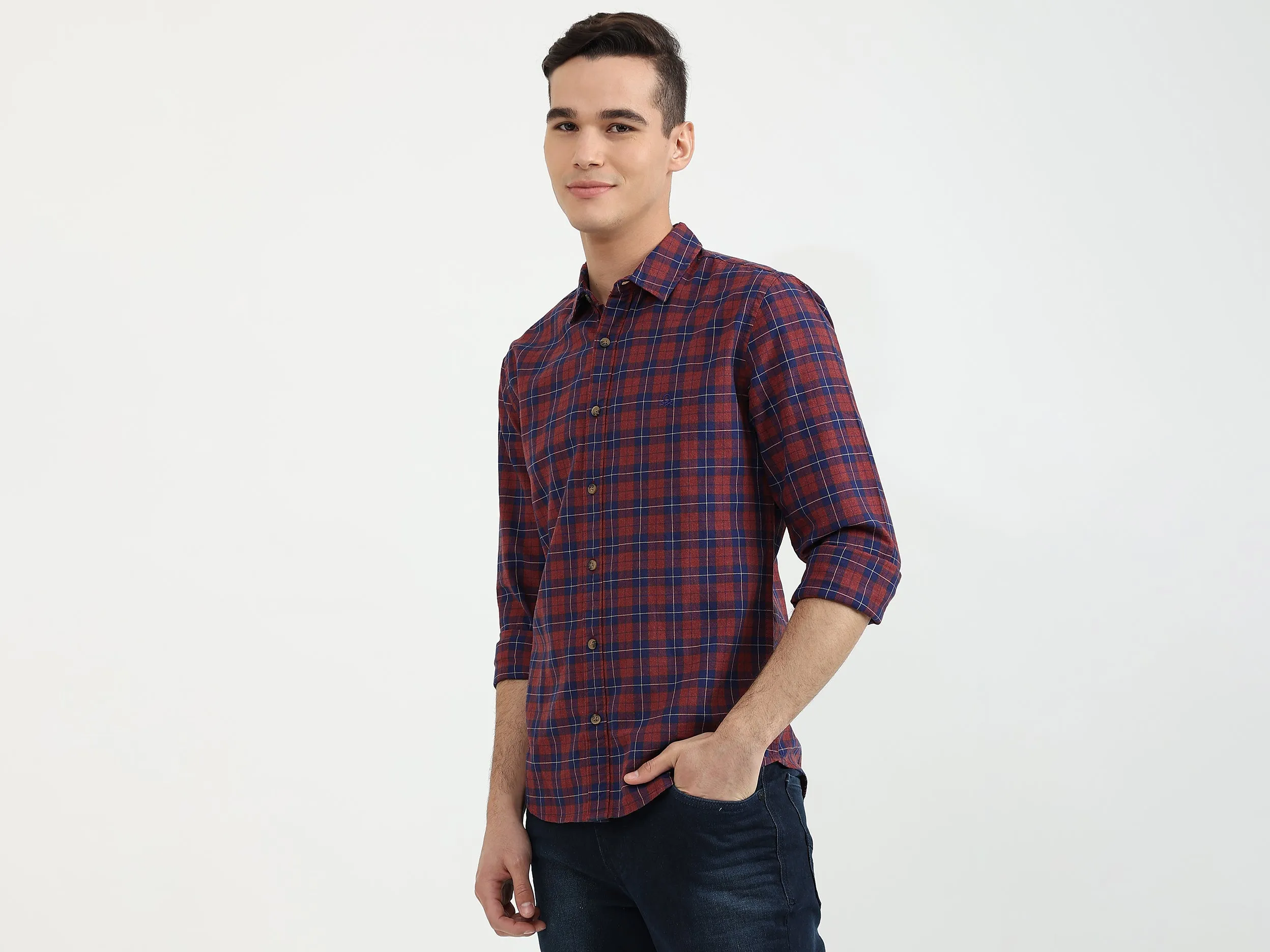 Mens Slim Fit Check Shirt