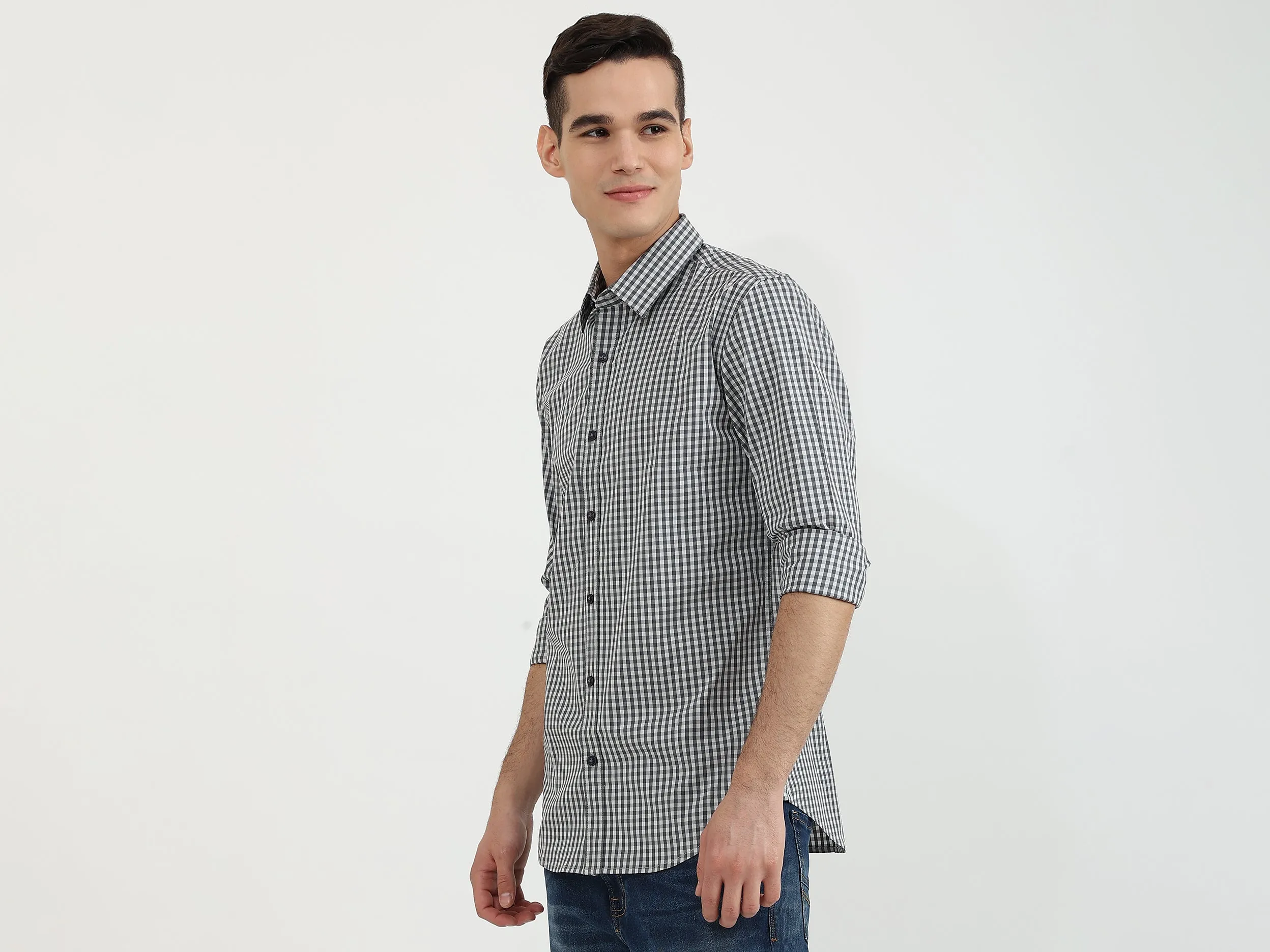 Mens Slim Fit Check Shirt