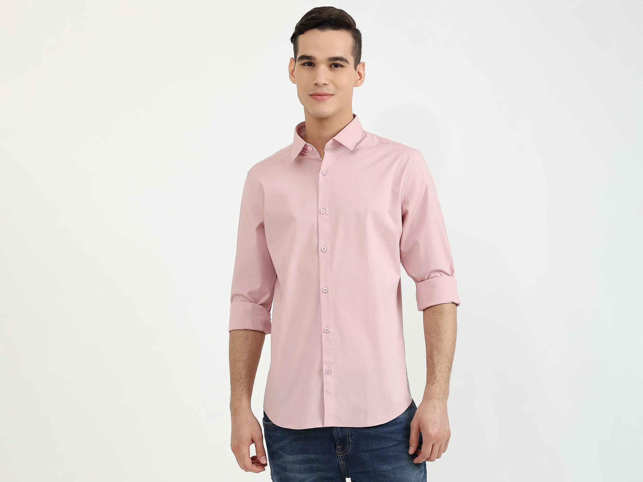 Mens Slim Fit Solid Shirt