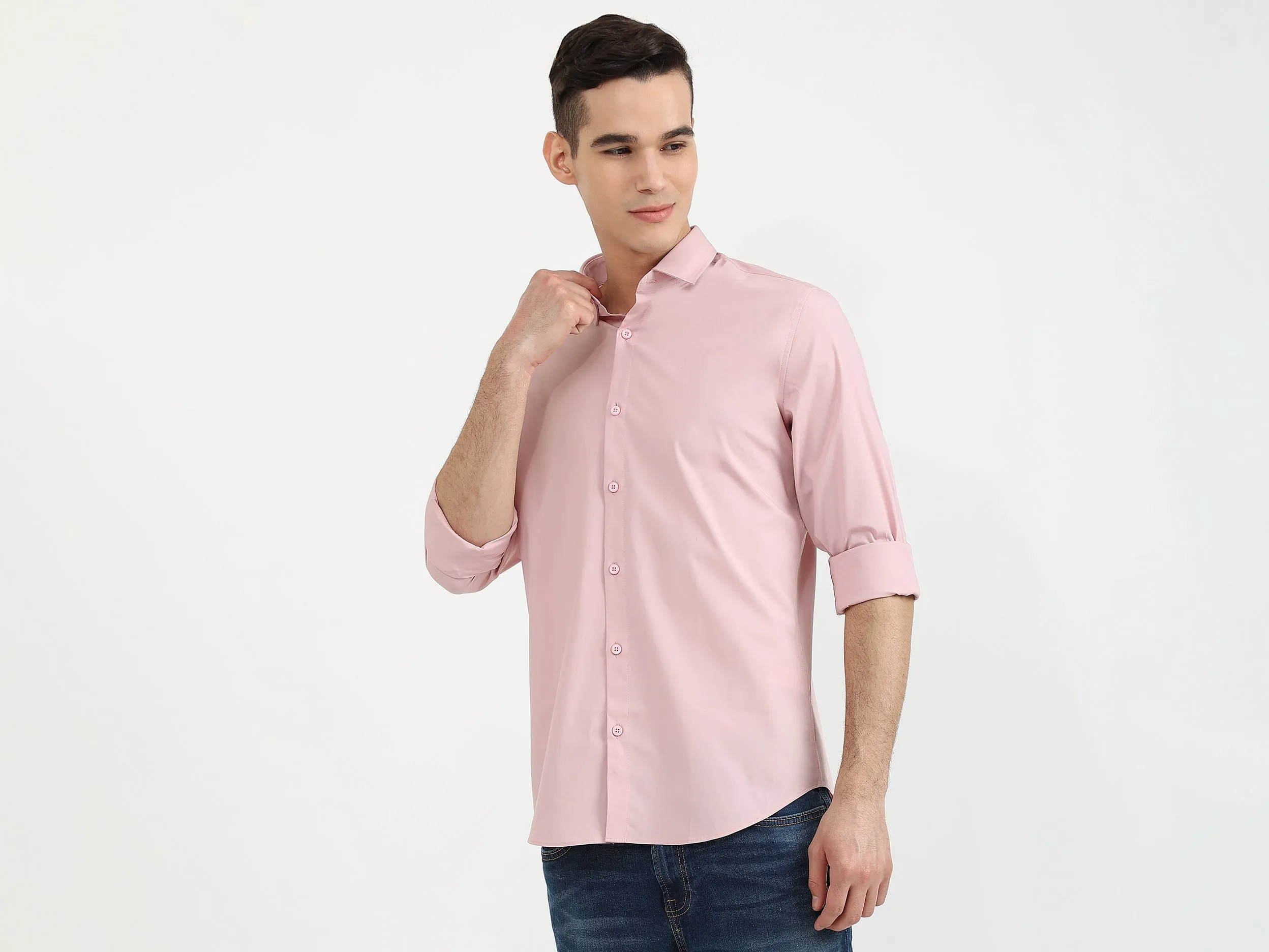 Mens Slim Fit Solid Shirt