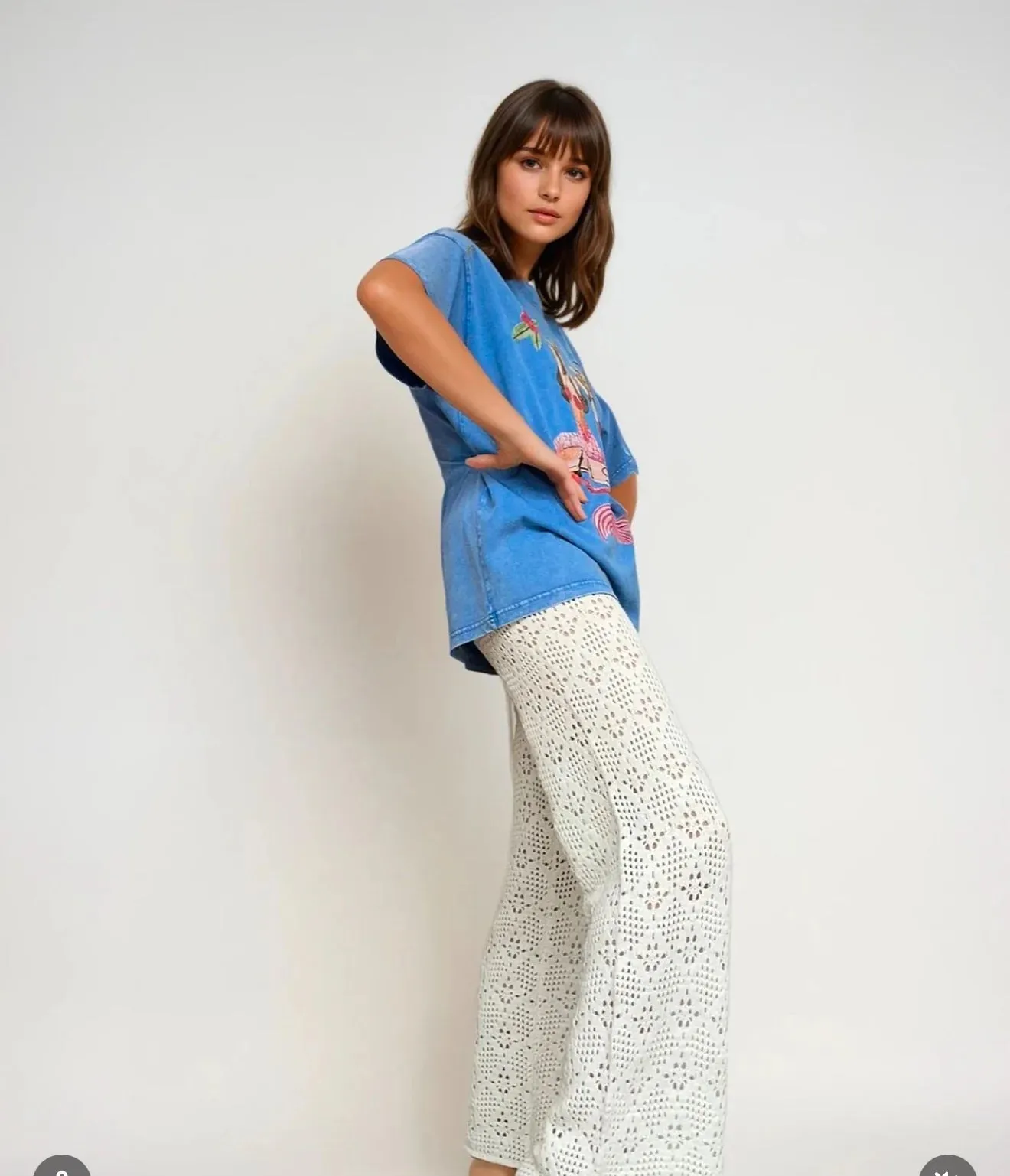 Mermaid La Sirene Oversize Tee | Light Blue