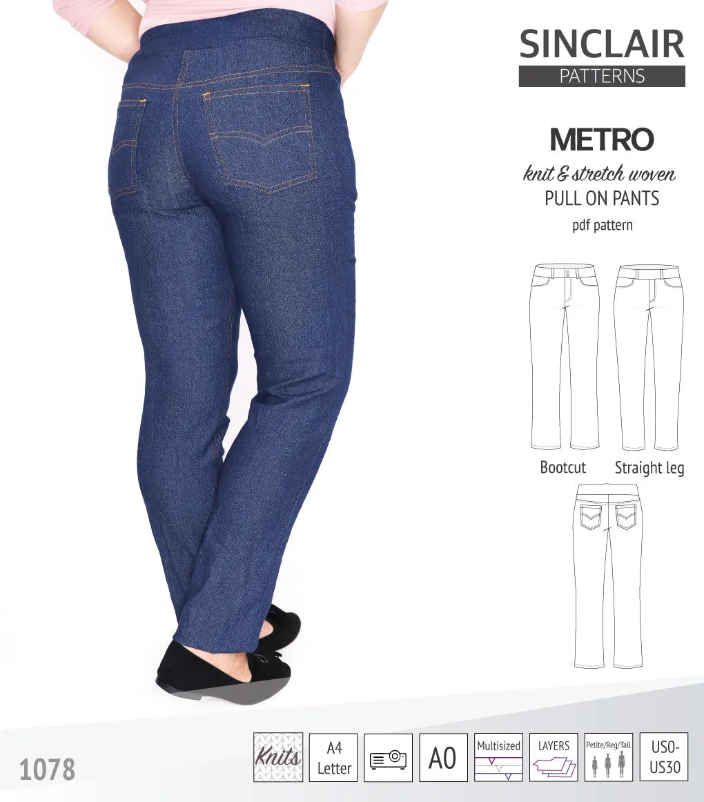 Metro stretch woven pull on pants (PDF)