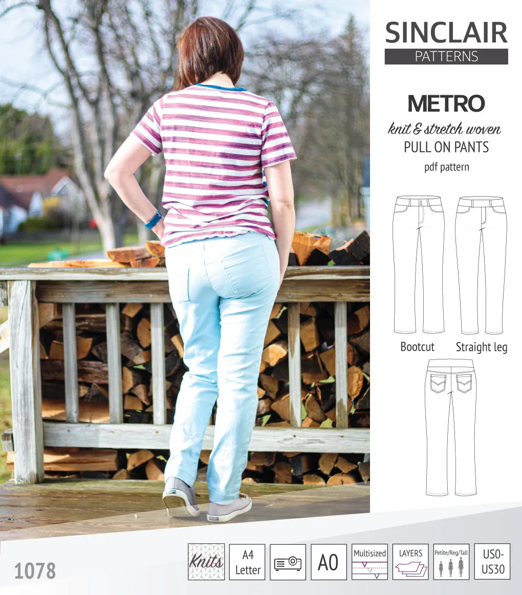 Metro stretch woven pull on pants (PDF)