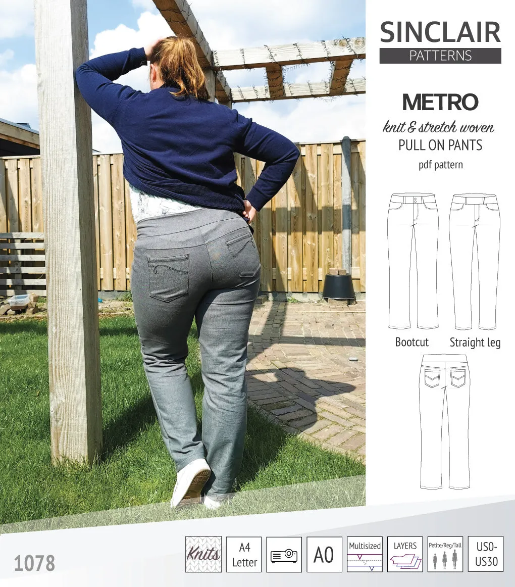 Metro stretch woven pull on pants (PDF)