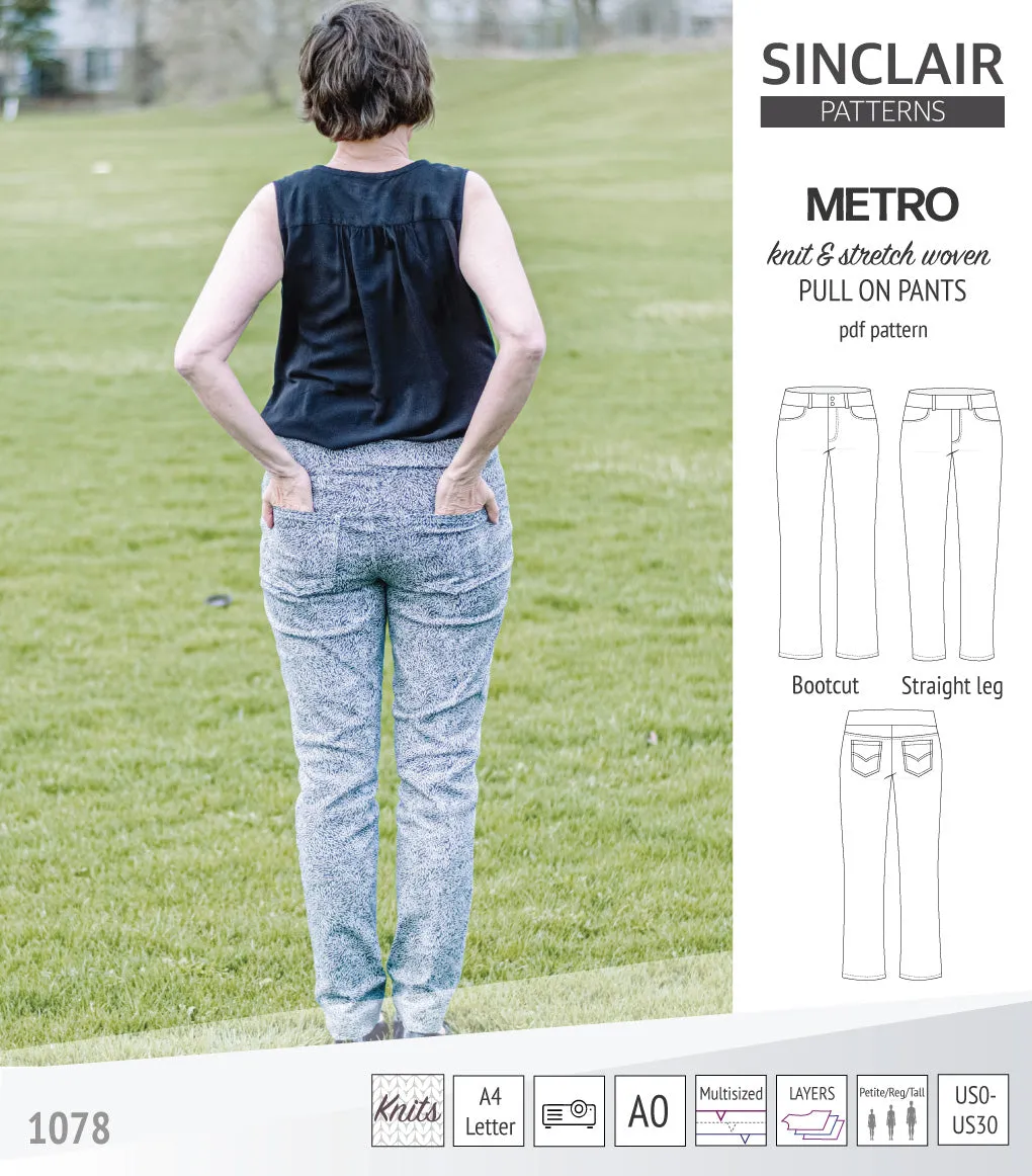 Metro stretch woven pull on pants (PDF)