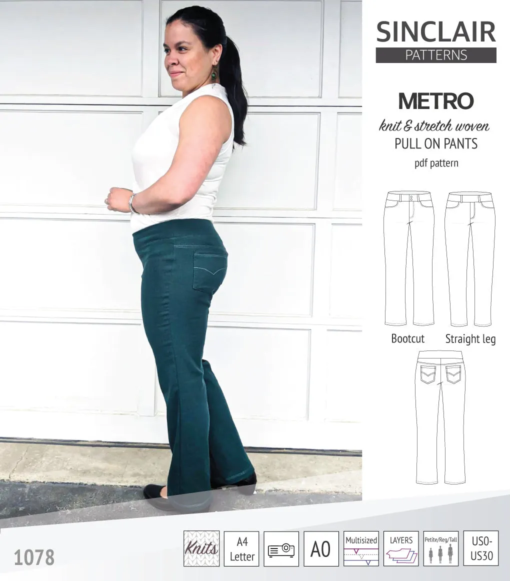 Metro stretch woven pull on pants (PDF)